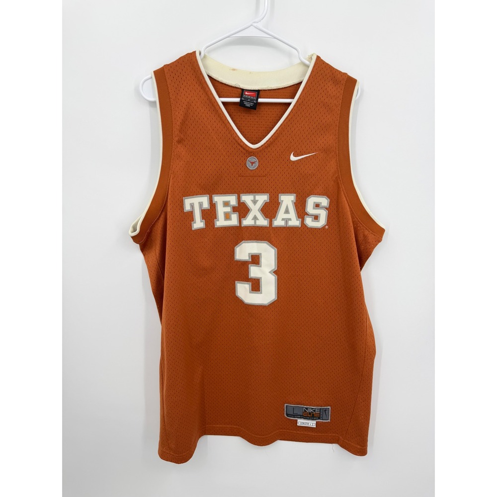Nike Texas Longhorns Basketball Jersey Mens Large Orange #3 Elite Series